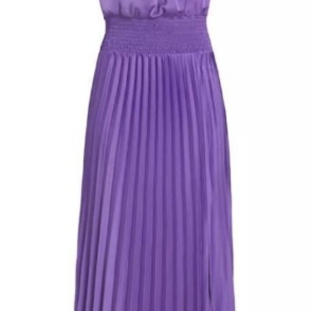 NWT Purple Ramy Brook Arina Halter Neck Pleated Maxi Dress size 8 - Picture 5 of 9